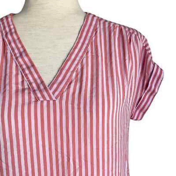 Coral Striped Top - Picture 2 of 5